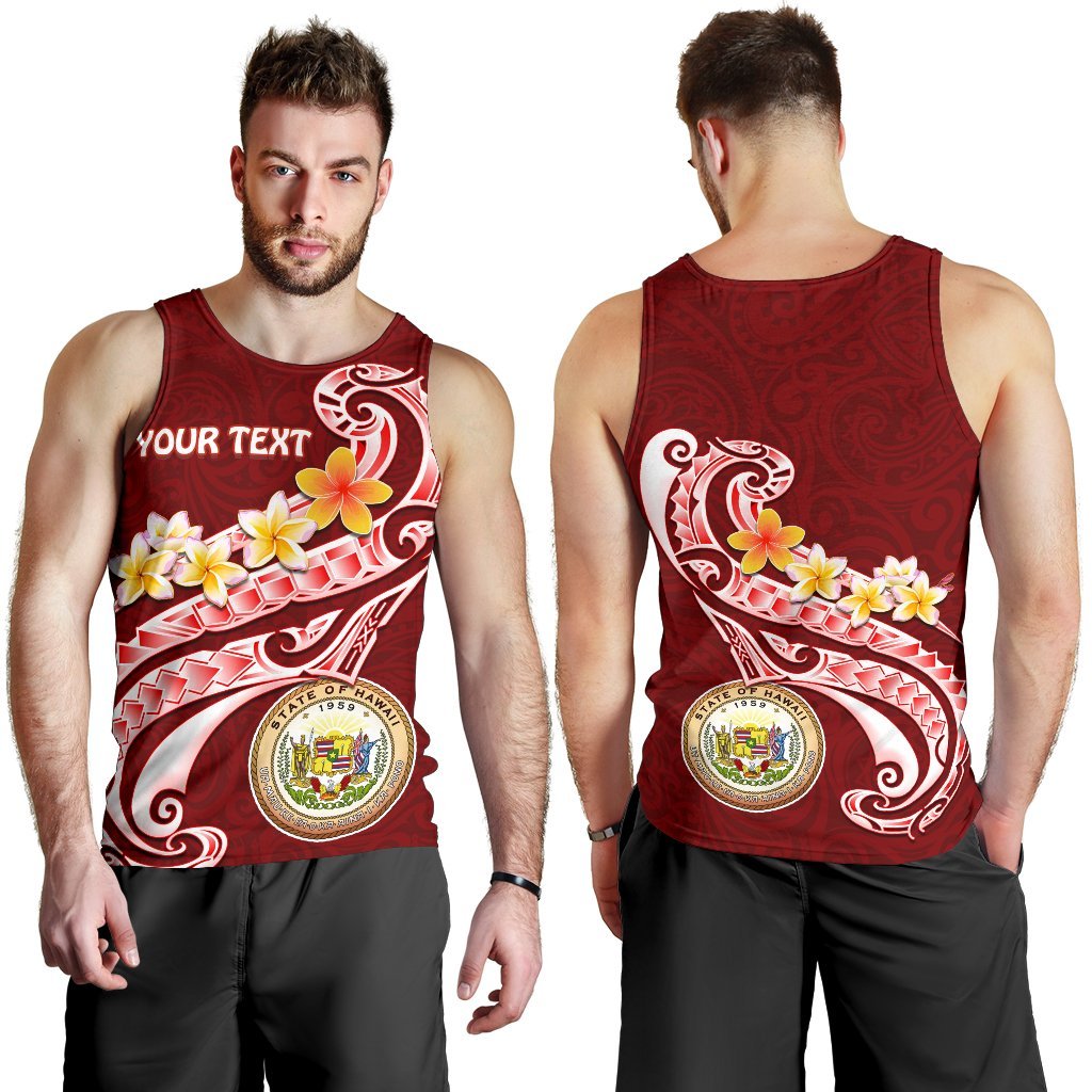 Hawaii Personalised Men's Tank Top - Hawaii Seal Polynesian Patterns Plumeria - Polynesian Pride