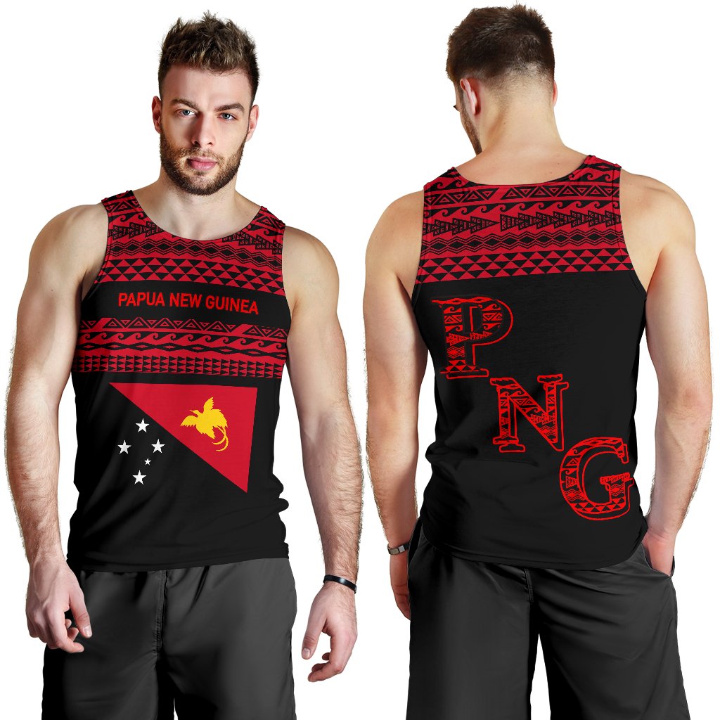 Papua New Guinea Men's Tank Top - Polynesian Style Black - Polynesian Pride