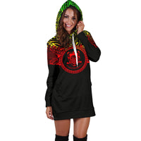 Tuvalu Women Hoodie Dress - Tuvalu Coat Of Arms Polynesian Reggae Color - Polynesian Pride