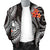 Tahiti Polynesian Men Bomber Jacket - White Plumeria - Polynesian Pride