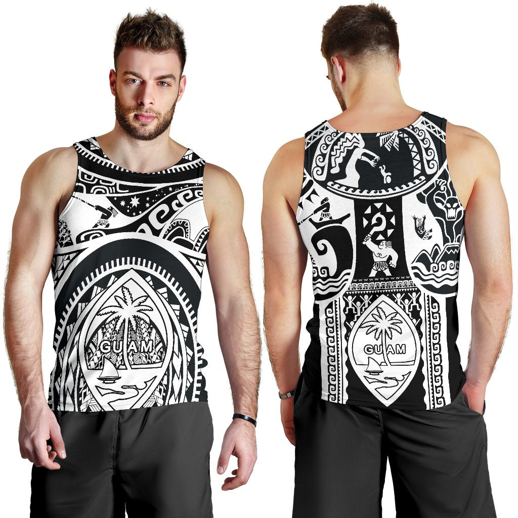 Polynesian Men's Tank Top - Guam Flag, Seal with Maui Moana Tattoo - Polynesian Pride