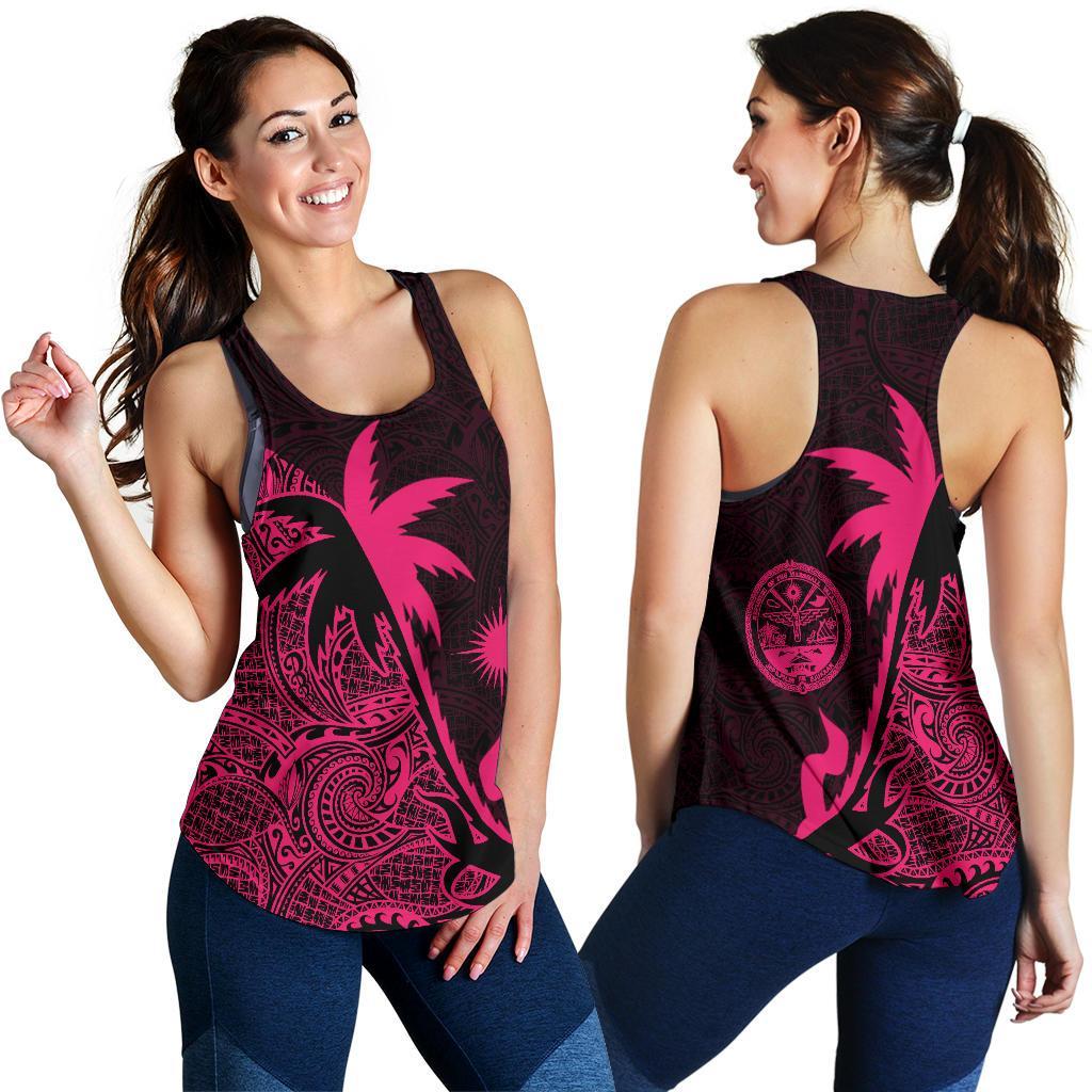 Marshall Islands Coconut Tree Women'S Racerback Tank Pink - Polynesian Pride