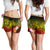 Pohnpei Women's Shorts - Humpback Whale with Tropical Flowers (Yellow) - Polynesian Pride