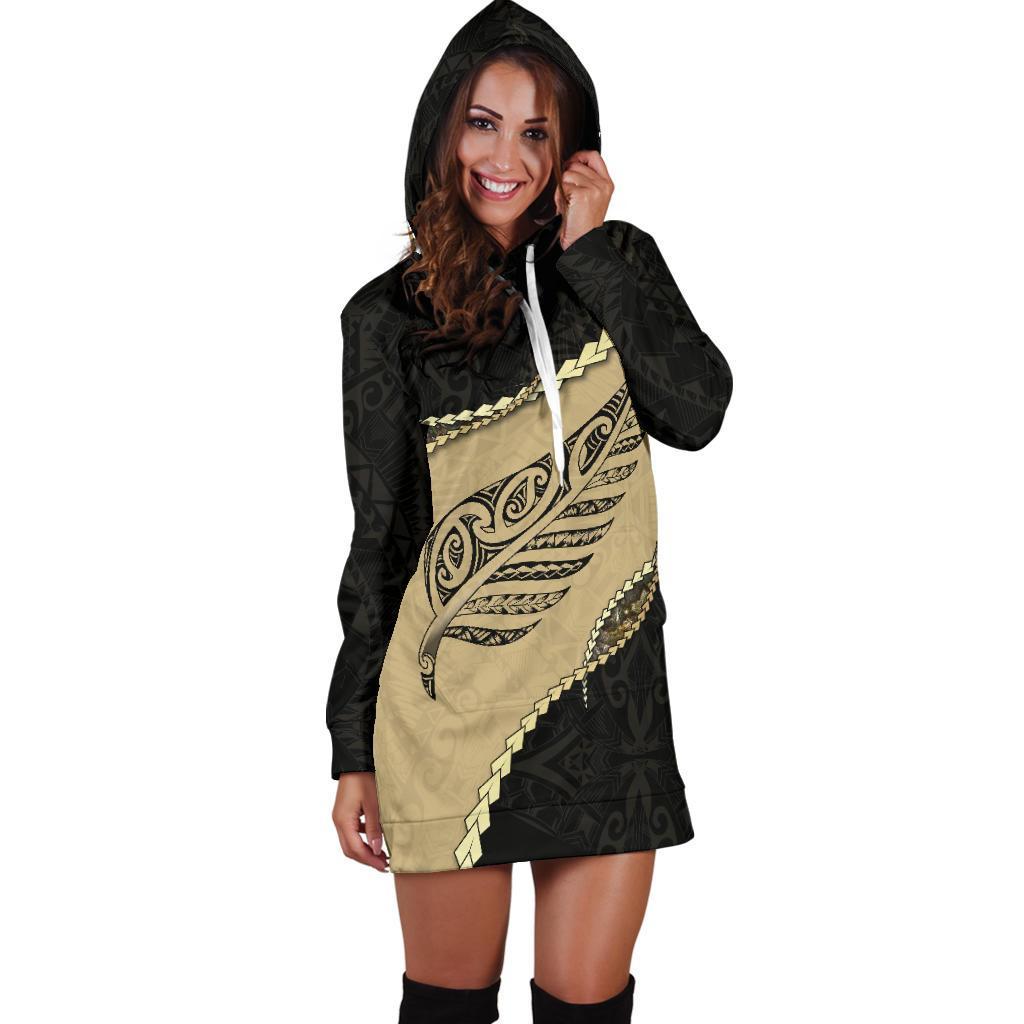 Paua Shell, Maori Silver Fern Women'S Hoodie Dress - Polynesian Pride