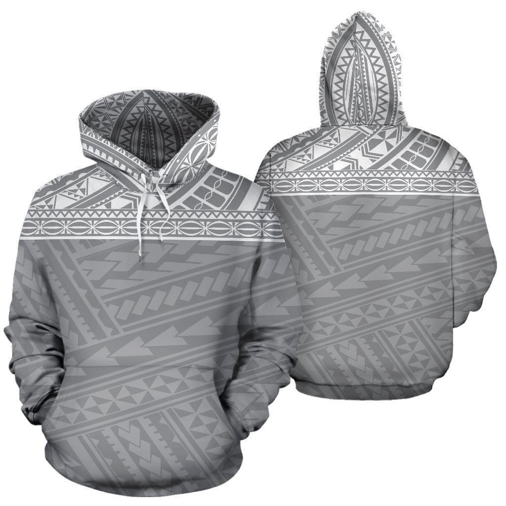 Poly All Over Hoodie Polynesian Grey Version Unisex Grey - Polynesian Pride