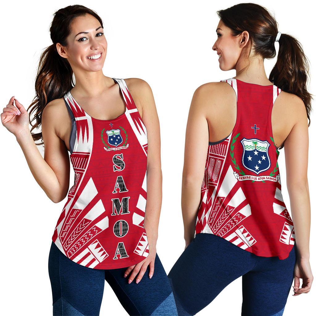 Samoa Women Racerback Tank - Polynesian Tattoo Flag - Polynesian Pride