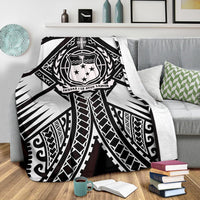 Samoa Polynesian Premium Blanket - Samoa White Seal with Polynesian Tattoo - Polynesian Pride