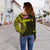 Hawaii Kanaka Polynesian Women's Off Shoulder Sweater - Yellow - Polynesian Pride