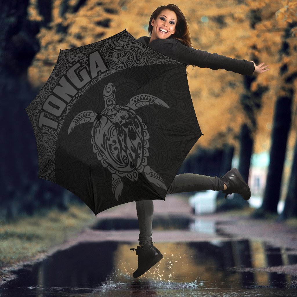 Tonga Umbrella Turtle Mermaid Polynesian Pattern Gray - Polynesian Pride