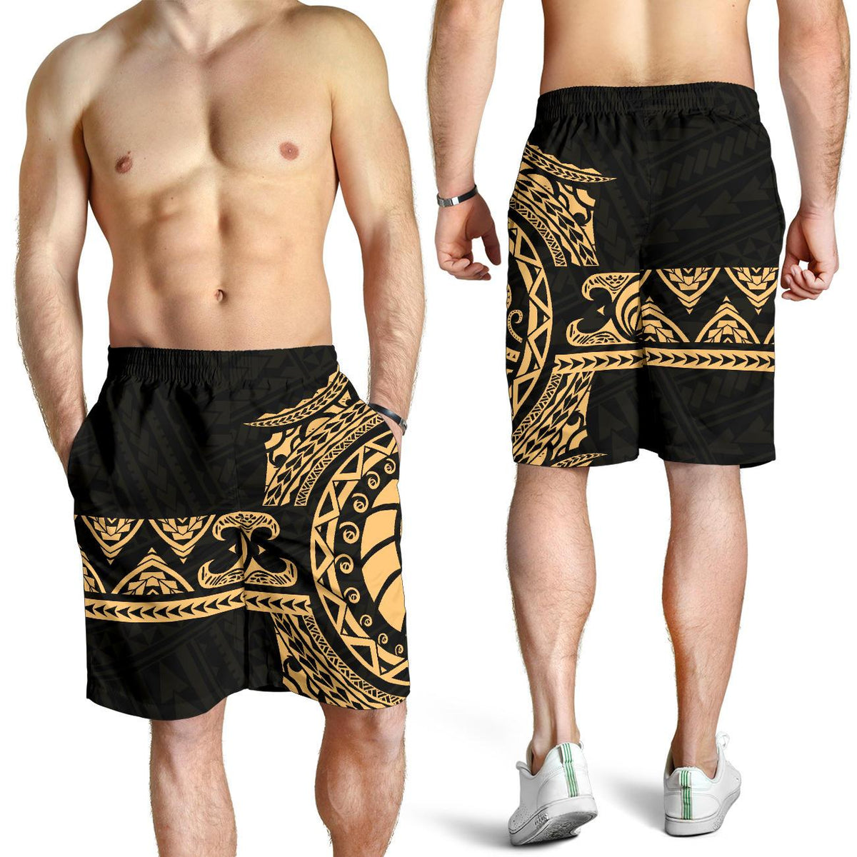 Polynesian All Over Print Men's Short - Gold Version - Polynesian Pride