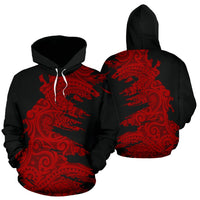 Hoodie Polynesian Tattoo Red Unisex Red - Polynesian Pride