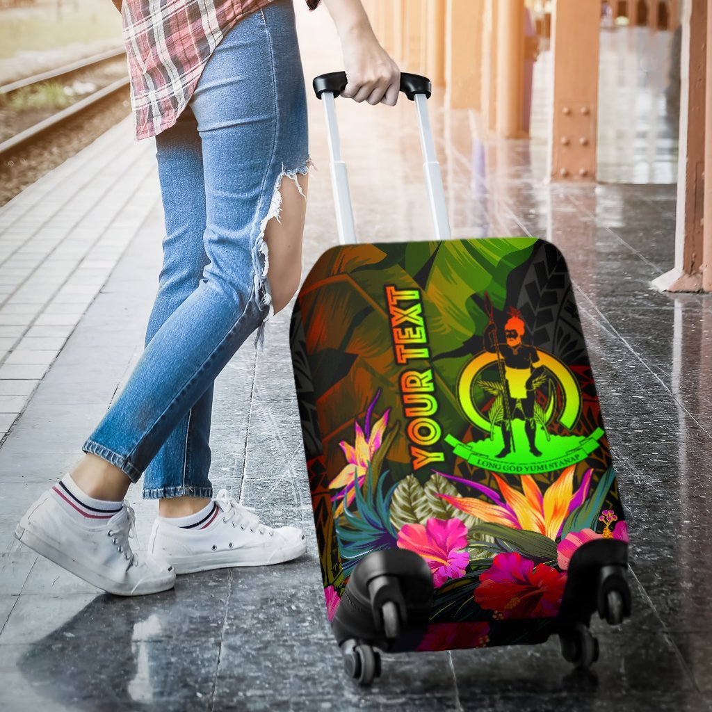 Vanuatu Polynesian Personalised Luggage Covers - Hibiscus and Banana Leaves - Polynesian Pride