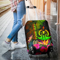 Vanuatu Polynesian Personalised Luggage Covers - Hibiscus and Banana Leaves - Polynesian Pride
