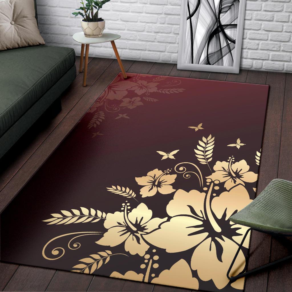 Golden Hibiscus Area Rug - Polynesian Pride