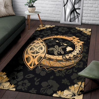 Hawaii Hibiscus Map Polynesian Area Rug - Polynesian Pride