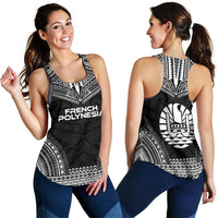 French Polynesia Women's Racerback Tank - Polynesian Chief Black Version - Polynesian Pride