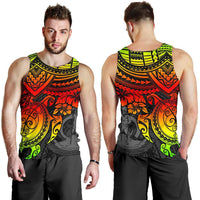 Vanuatu Polynesian Men's Tank Top - Reggae Turtle RED - Polynesian Pride