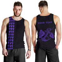 Hawaii Kakau Polynesian Anchor Personalized Men's Tank Top - Purple Purple - Polynesian Pride