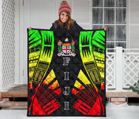 Fiji Premium Quilt - Fiji Coat Of Arms Polynesian Reggae Tattoo - Polynesian Pride
