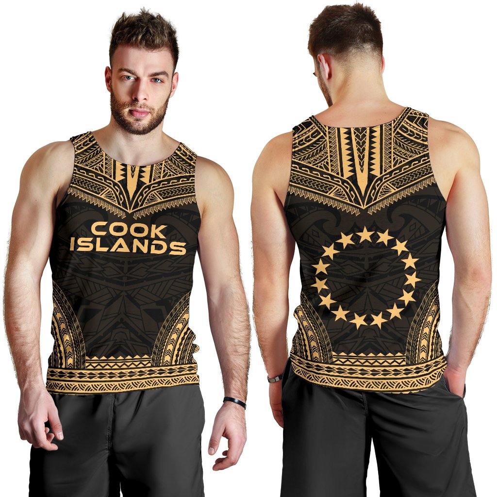 Cook Islands Men's Tank Top - Polynesian Chief Gold Version - Polynesian Pride