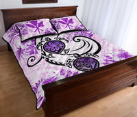 Hawaii Polynesian Plumeria Hibiscus Turtle Quilt Bed Set - AH - Jack Style - Pink - Polynesian Pride