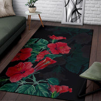 Hibiscus Red Flower Area Rug AH - Polynesian Pride