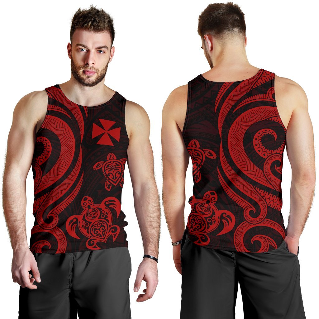 Wallis and Futuna Men's Tank Top - Red Tentacle Turtle - Polynesian Pride