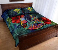 Kanaka Maoli (Hawaiian) Quilt Bed Set - Polynesian Fish Hook Hibiscus - Polynesian Pride