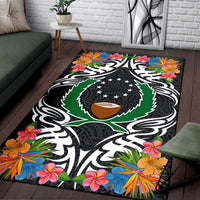 Pohnpei State Area Rug - Coat OfArmsWith Tropical Flowers - Polynesian Pride