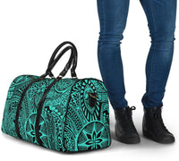 Polynesian Hawaiian Style Tribal Tattoo Turquoise Hawaii Travel Bag - Polynesian Pride