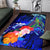 Guam Custom Personalised Area Rug - Humpback Whale with Tropical Flowers (Blue) - Polynesian Pride