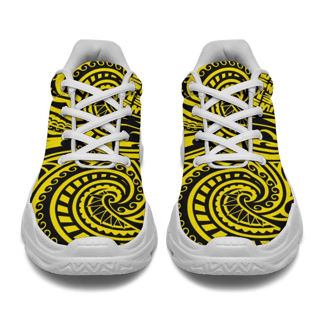 Polynesian Maori Lauhala Yellow Chunky Sneakers - Polynesian Pride