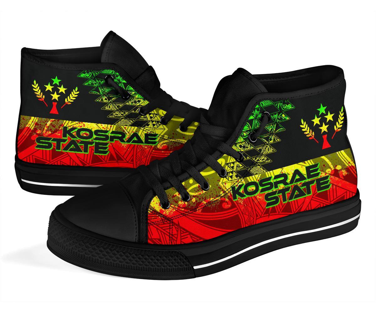 Kosrae State High Top Shoes - Reggage Color Symmetry Style - Polynesian Pride