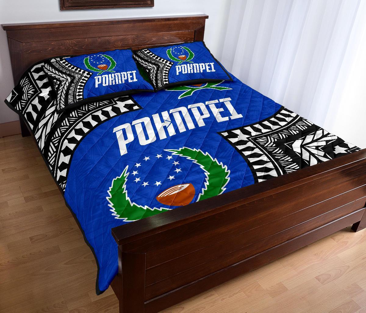 Pohnpei Flag Quilt Bed Set Micronesian Pattern - Polynesian Pride