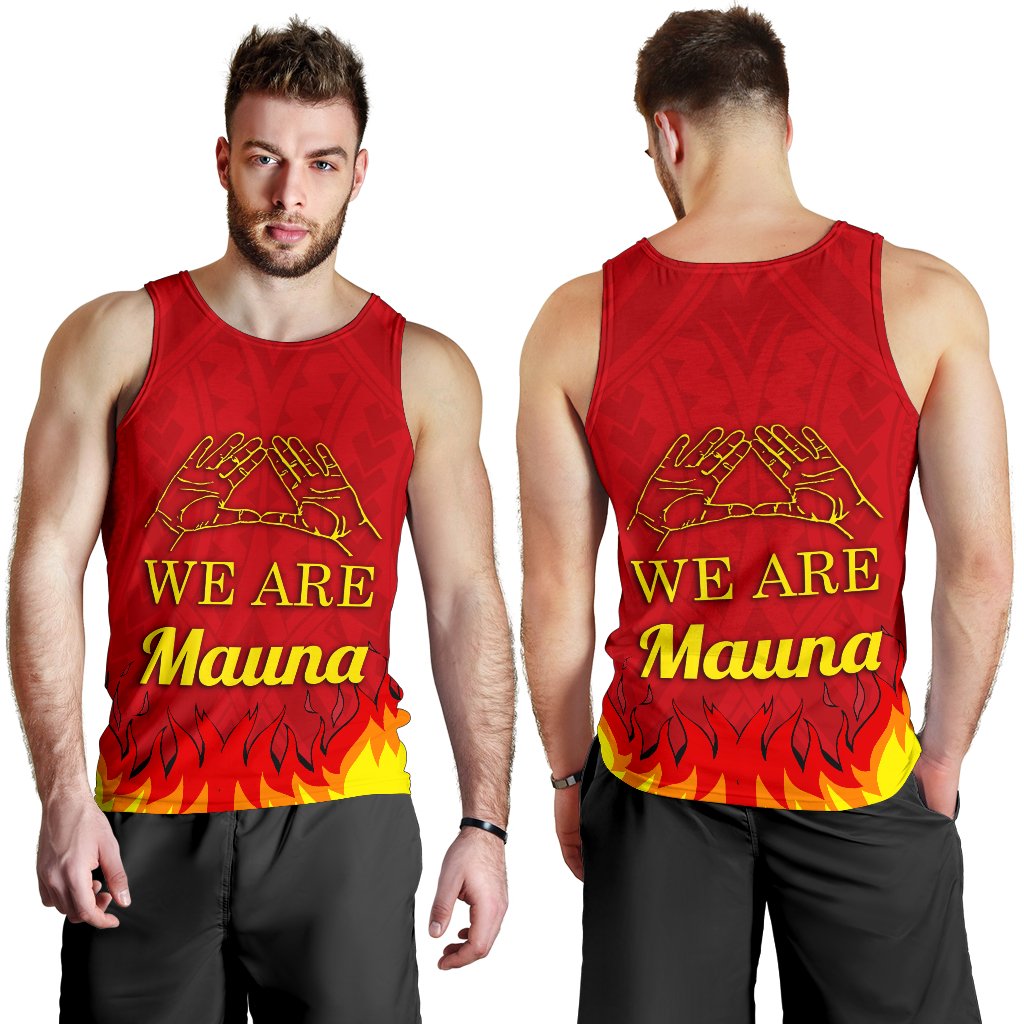 Hawaii Mauna Kea Men's Tank Top - Fire Version - Polynesian Pride