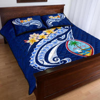 Guam Quilt Bed Set - Guam Seal Polynesian Patterns Plumeria (Blue) - Polynesian Pride