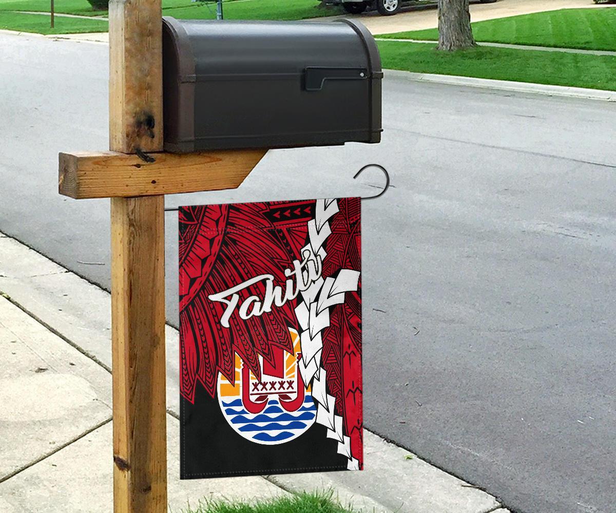 Tahiti Polynesian Flag - Tribal Wave Tattoo Blue Flag Style - Polynesian Pride