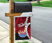 Tahiti Polynesian Flag - Tribal Wave Tattoo Blue Flag Style - Polynesian Pride