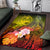 Guam Custom Personalised Area Rug - Humpback Whale with Tropical Flowers (Yellow) - Polynesian Pride