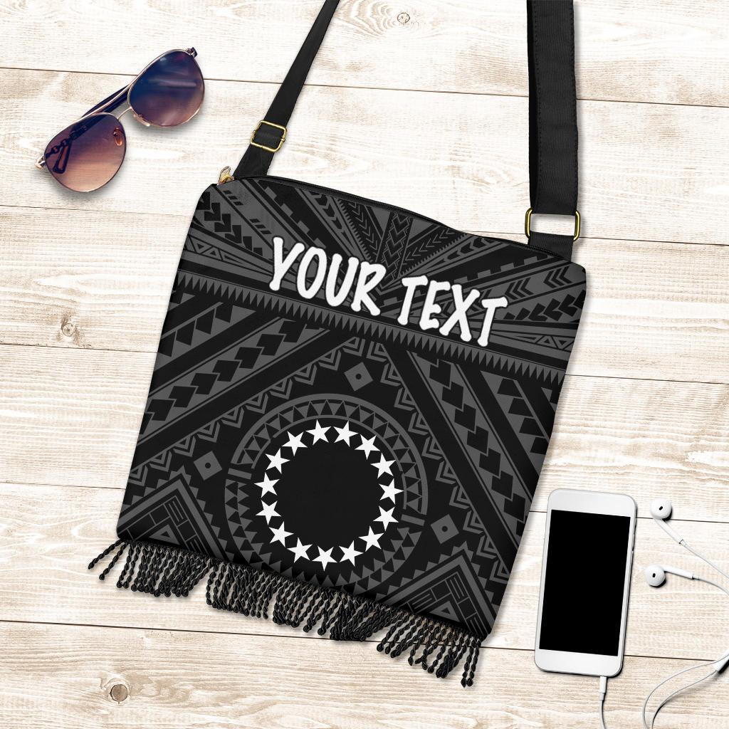 Cook Island Personalised Boho Handbags - Seal With Polynesian Tattoo Style ( Black) One Style One Size Black - Polynesian Pride