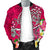 Polynesian Men's Bomber Jacket - Turtle Plumeria Pink Color - Polynesian Pride