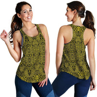 Polynesian Lauhala Mix Yellow Women's Racerback Tank Top - Polynesian Pride