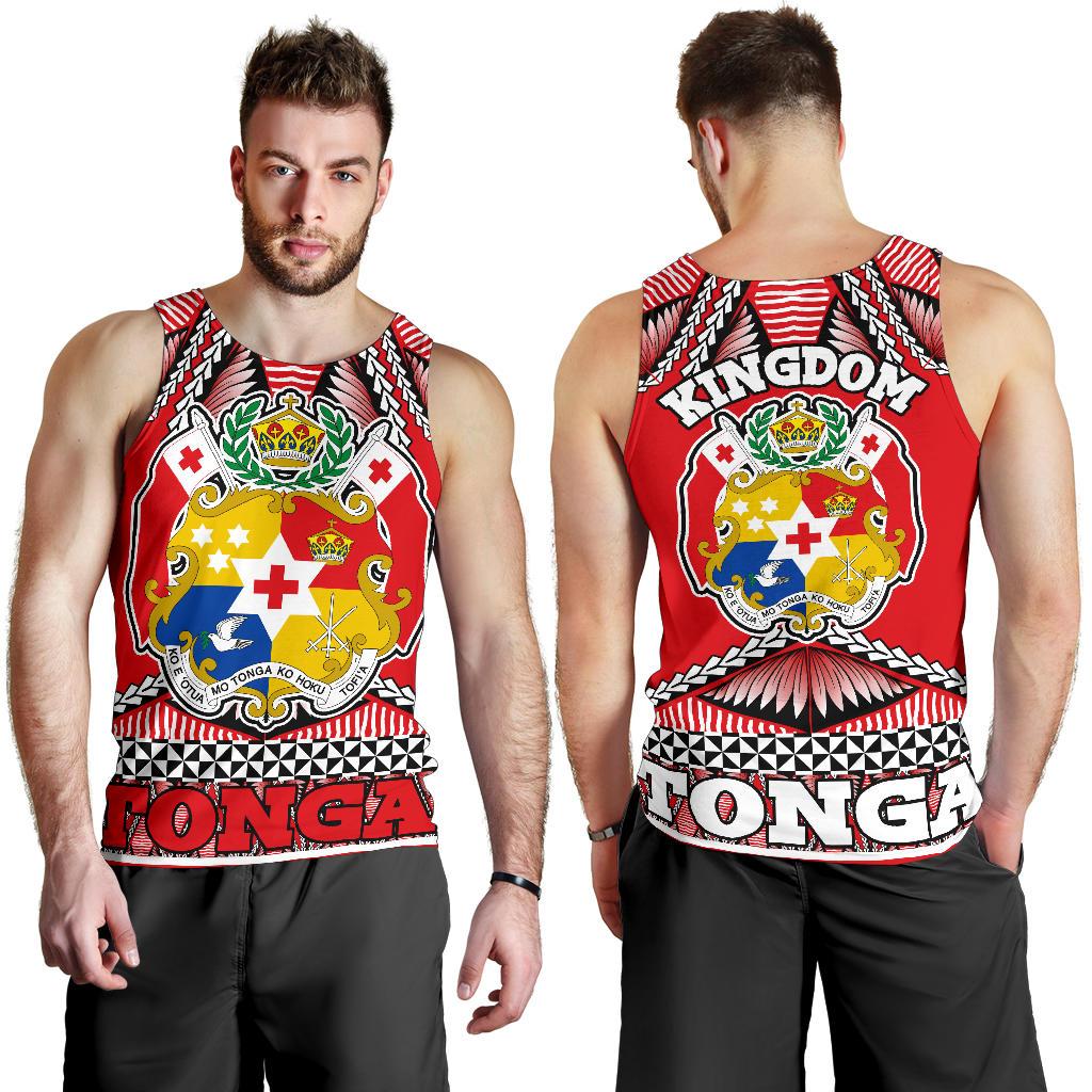 Tonga Polynesian Coat Of Arm Tank Top (Men) - Polynesian Pride