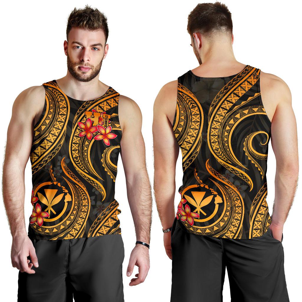 Polynesian Hawaii Men Tank Top - Gold Plumeria GOLD - Polynesian Pride
