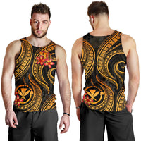 Polynesian Hawaii Men Tank Top - Gold Plumeria GOLD - Polynesian Pride
