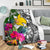 Papua New Guinea Custom Personalised Premium Blanket White - Turtle Plumeria Banana Leaf - Polynesian Pride