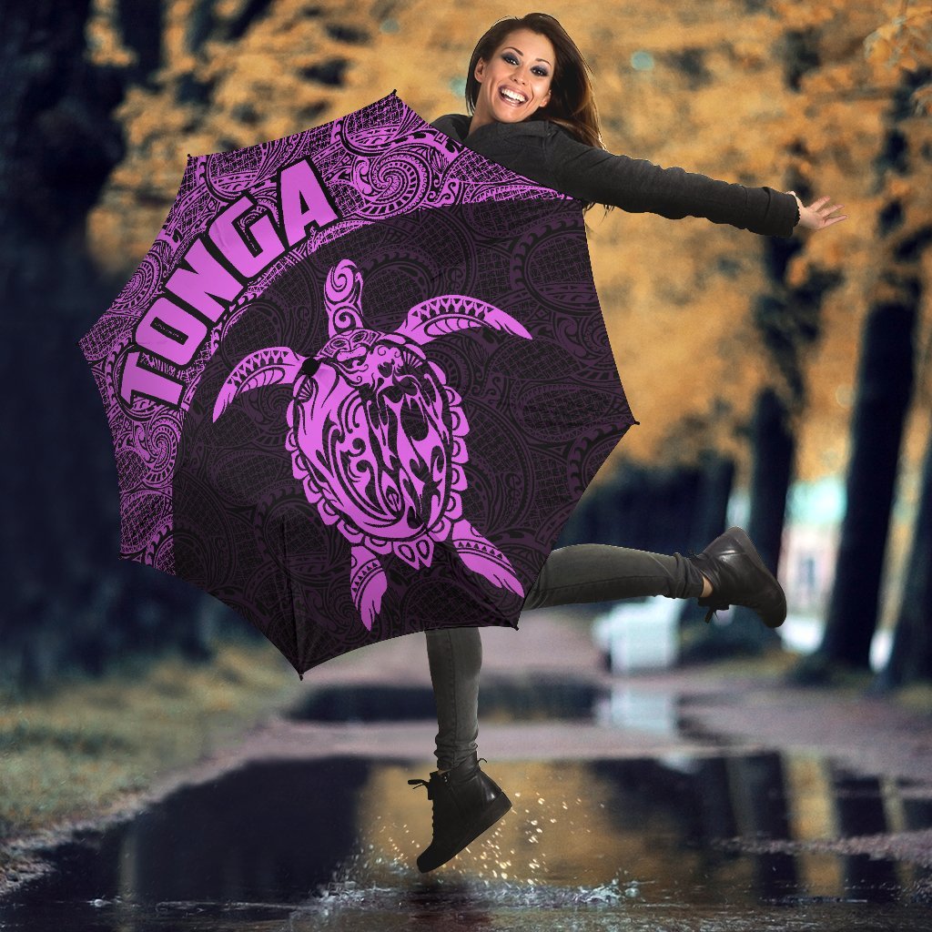 Tonga Umbrella Turtle Mermaid Polynesian Pattern Violet - Polynesian Pride