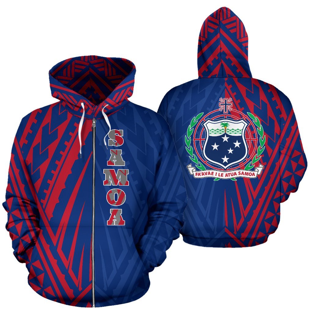 Samoa Hoodie Samoa Coat of Arms Polynesian TattooTh72 Unisex Black - Polynesian Pride