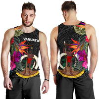Vanuatu Men's Tank Top - Hibiscus Polynesian Pattern - Polynesian Pride