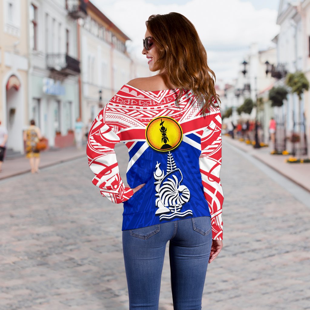 New Caledonia Rugby Off Shoulder Sweater Polynesian - Polynesian Pride